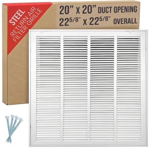 Handua 20x20 filter grille with hinged door open showing filter slot