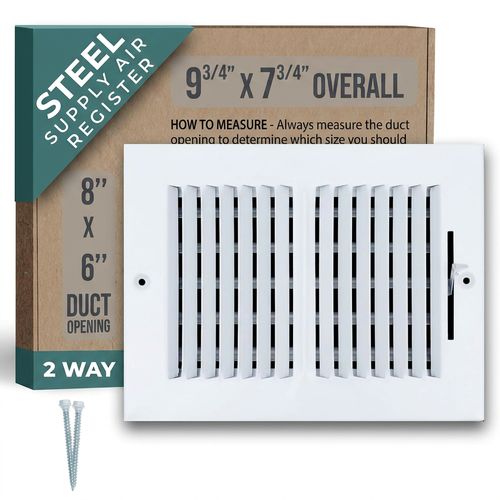 Handua 8x6 2-Way Steel Air Supply Diffuser