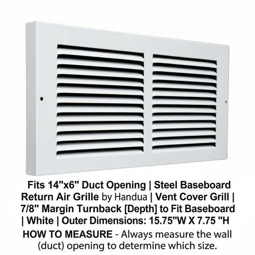 Handua 14x6 Steel Baseboard Return Air Grille