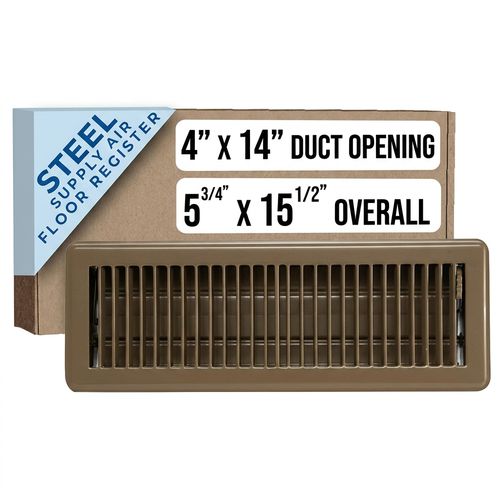 Handua 4x14 Floor Register with Louvered Design