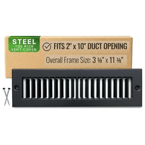 Handua toe-kick vent installed at the base of kitchen cabinets