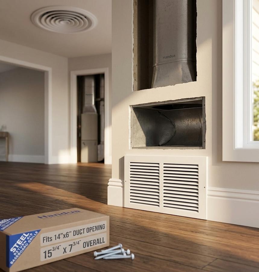 Baseboard return air grille